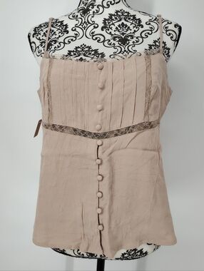 Wild Fable New With Tags Beige Lace-Trim Cami Top Women's Large